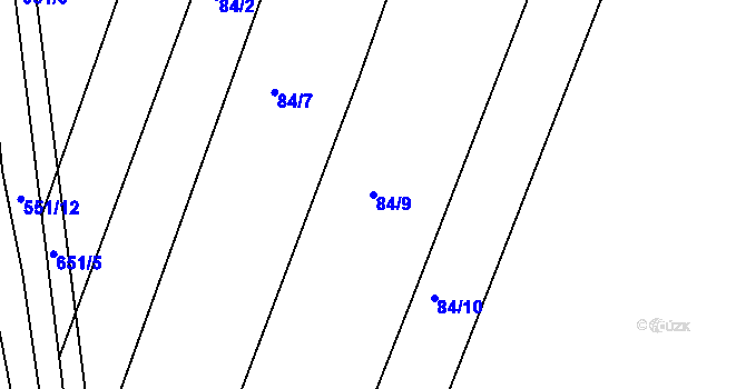 Parcela st. 84/9 v KÚ Rovná u Strakonic, Katastrální mapa