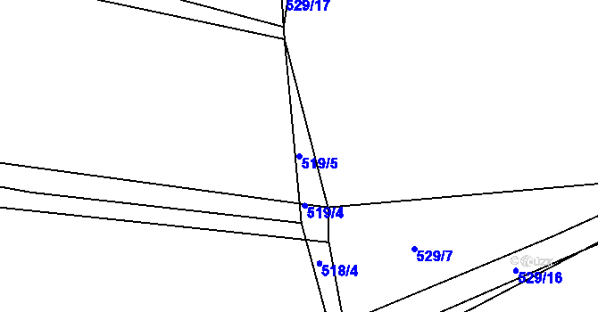 Parcela st. 519/5 v KÚ Rovná u Strakonic, Katastrální mapa