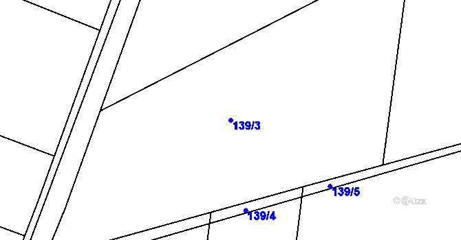 Parcela st. 139/3 v KÚ Rovná u Strakonic, Katastrální mapa