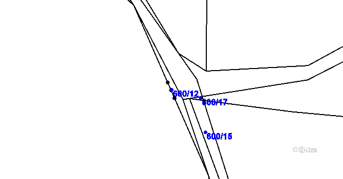 Parcela st. 600/12 v KÚ Rovná u Strakonic, Katastrální mapa