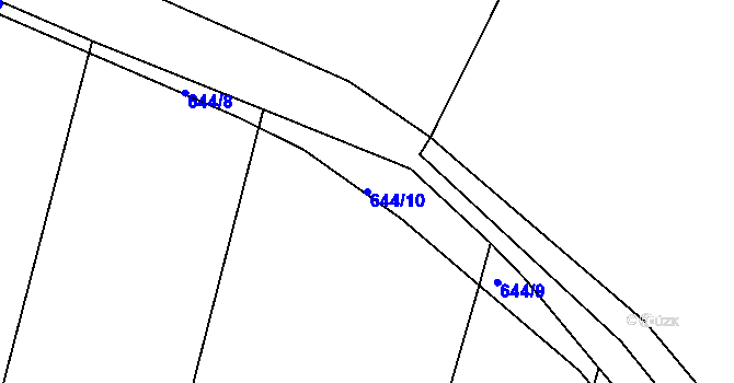Parcela st. 644/10 v KÚ Rovná u Strakonic, Katastrální mapa