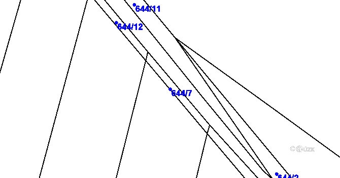 Parcela st. 644/7 v KÚ Rovná u Strakonic, Katastrální mapa