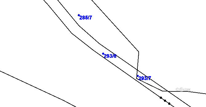 Parcela st. 293/6 v KÚ Rovná u Strakonic, Katastrální mapa