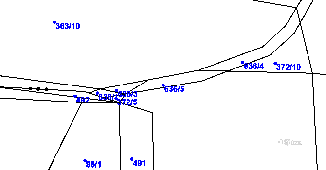Parcela st. 636/5 v KÚ Rovná u Strakonic, Katastrální mapa