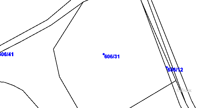 Parcela st. 606/31 v KÚ Rovná u Strakonic, Katastrální mapa