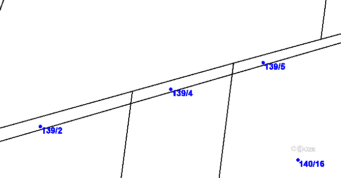 Parcela st. 139/4 v KÚ Rovná u Strakonic, Katastrální mapa