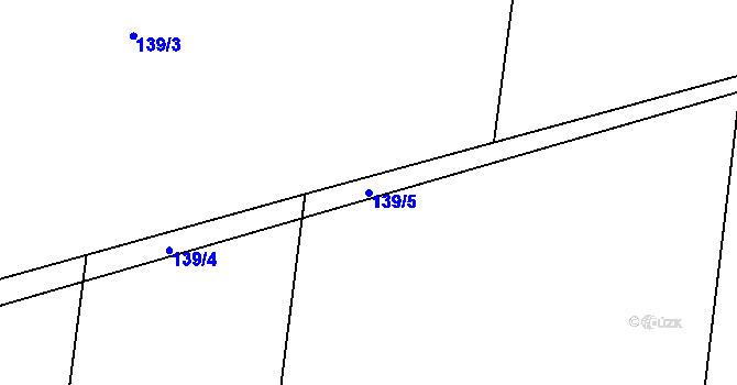 Parcela st. 139/5 v KÚ Rovná u Strakonic, Katastrální mapa