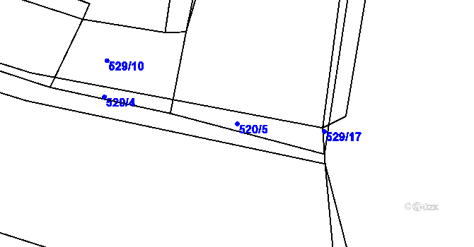 Parcela st. 520/5 v KÚ Rovná u Strakonic, Katastrální mapa