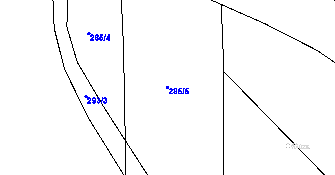 Parcela st. 285/5 v KÚ Rovná u Strakonic, Katastrální mapa