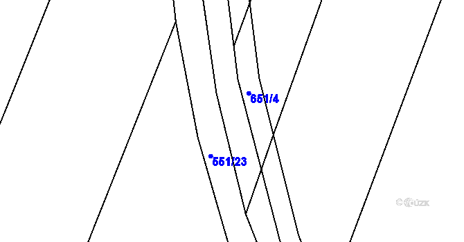 Parcela st. 551/13 v KÚ Rovná u Strakonic, Katastrální mapa