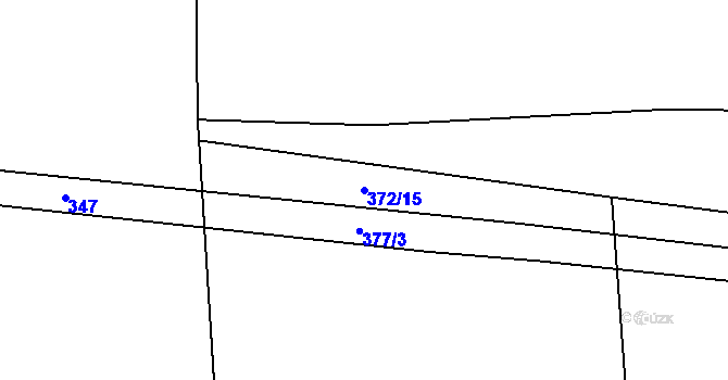 Parcela st. 372/15 v KÚ Rovná u Strakonic, Katastrální mapa