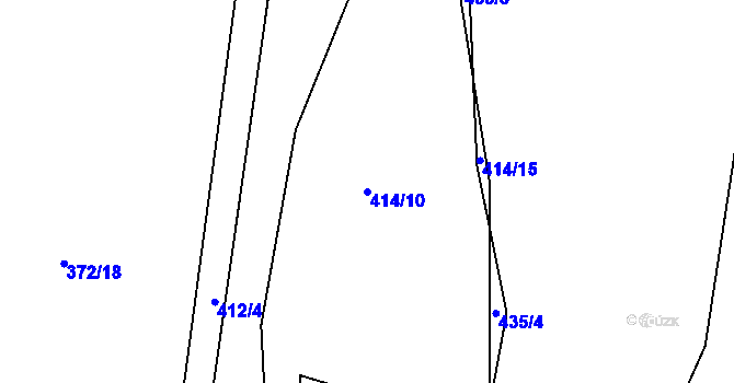 Parcela st. 414/10 v KÚ Rovná u Strakonic, Katastrální mapa