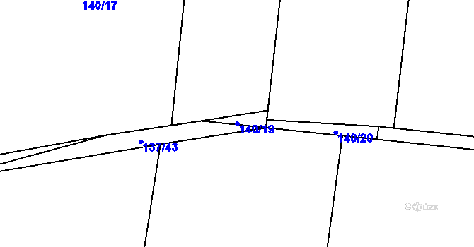Parcela st. 140/19 v KÚ Rovná u Strakonic, Katastrální mapa