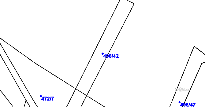 Parcela st. 498/42 v KÚ Rovná u Strakonic, Katastrální mapa