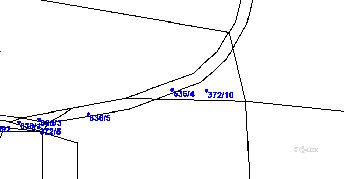 Parcela st. 636/4 v KÚ Rovná u Strakonic, Katastrální mapa