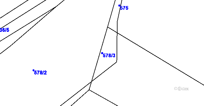 Parcela st. 578/3 v KÚ Rovná u Strakonic, Katastrální mapa