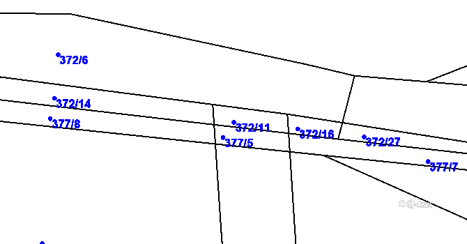 Parcela st. 372/11 v KÚ Rovná u Strakonic, Katastrální mapa