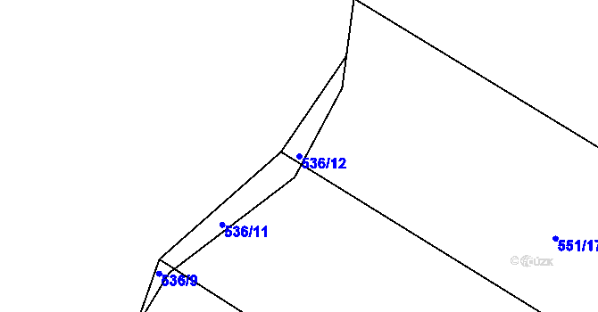 Parcela st. 536/12 v KÚ Rovná u Strakonic, Katastrální mapa