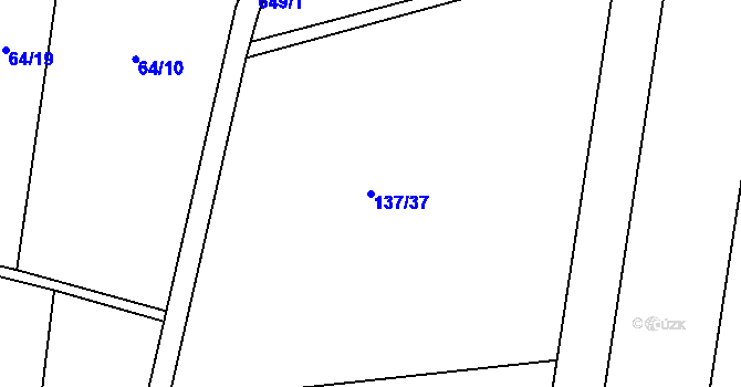 Parcela st. 137/37 v KÚ Rovná u Strakonic, Katastrální mapa