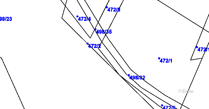 Parcela st. 472/6 v KÚ Rovná u Strakonic, Katastrální mapa