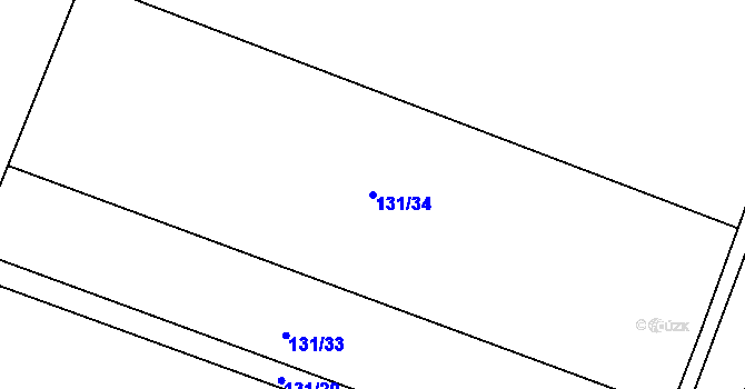 Parcela st. 131/34 v KÚ Rovná u Strakonic, Katastrální mapa