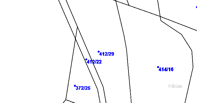 Parcela st. 412/29 v KÚ Rovná u Strakonic, Katastrální mapa