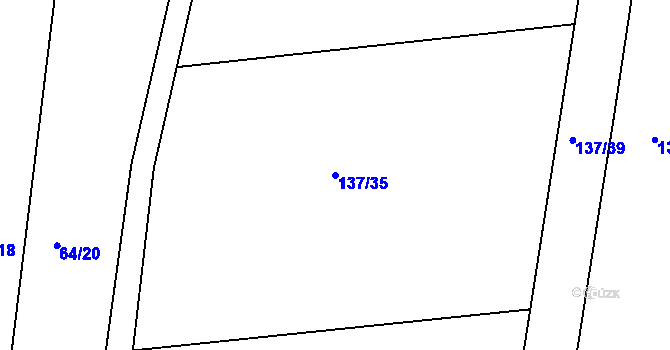 Parcela st. 137/35 v KÚ Rovná u Strakonic, Katastrální mapa