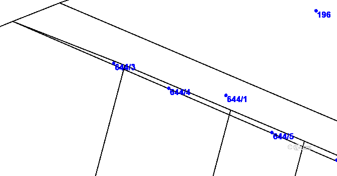 Parcela st. 644/4 v KÚ Rovná u Strakonic, Katastrální mapa