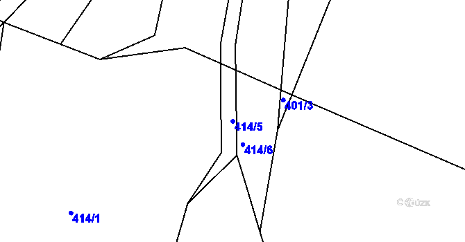 Parcela st. 414/5 v KÚ Rovná u Strakonic, Katastrální mapa