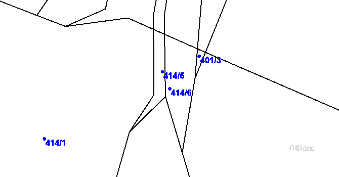 Parcela st. 414/6 v KÚ Rovná u Strakonic, Katastrální mapa