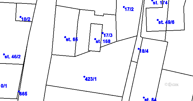 Parcela st. 169 v KÚ Rovná u Strakonic, Katastrální mapa