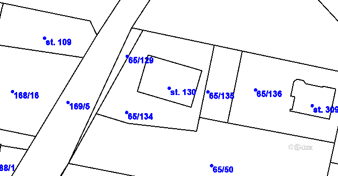 Parcela st. 130 v KÚ Řepice, Katastrální mapa