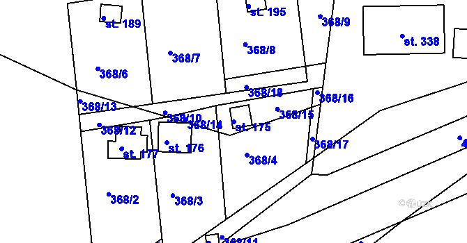 Parcela st. 175 v KÚ Řepice, Katastrální mapa
