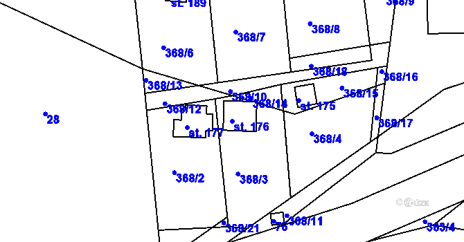 Parcela st. 176 v KÚ Řepice, Katastrální mapa