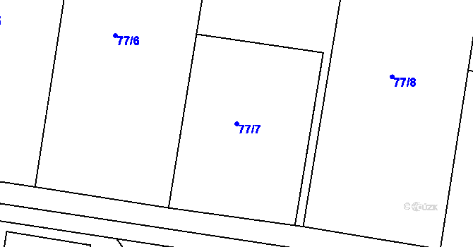 Parcela st. 77/7 v KÚ Řepice, Katastrální mapa