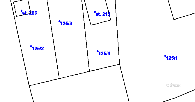 Parcela st. 125/4 v KÚ Řepice, Katastrální mapa