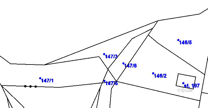 Parcela st. 147/3 v KÚ Řepice, Katastrální mapa