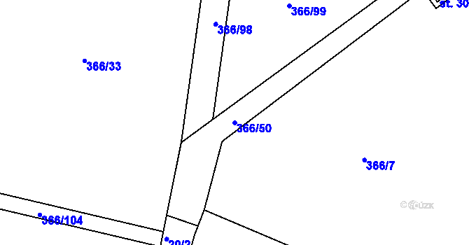 Parcela st. 366/50 v KÚ Řepice, Katastrální mapa