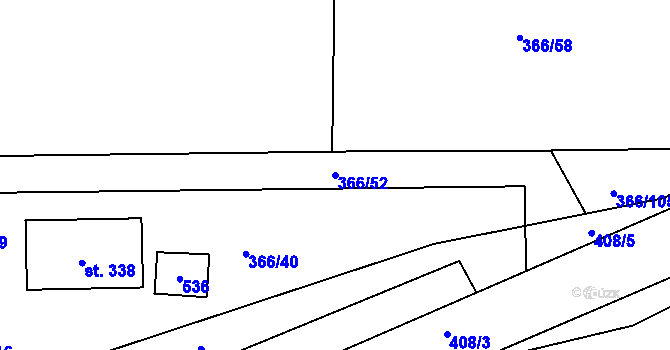 Parcela st. 366/52 v KÚ Řepice, Katastrální mapa