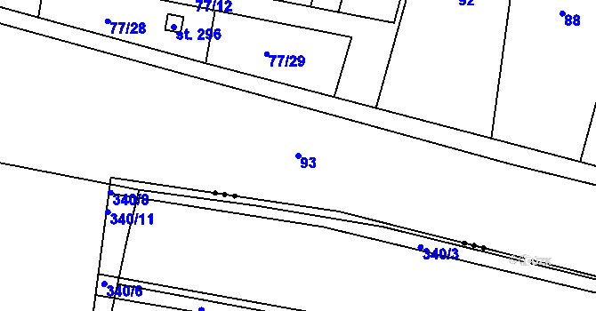 Parcela st. 93 v KÚ Řepice, Katastrální mapa