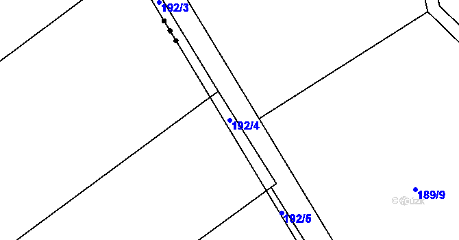 Parcela st. 192/4 v KÚ Řepice, Katastrální mapa