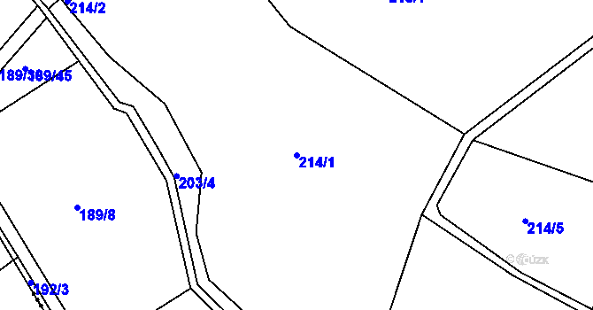 Parcela st. 214/1 v KÚ Řepice, Katastrální mapa