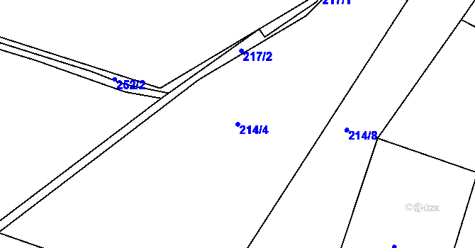 Parcela st. 214/4 v KÚ Řepice, Katastrální mapa