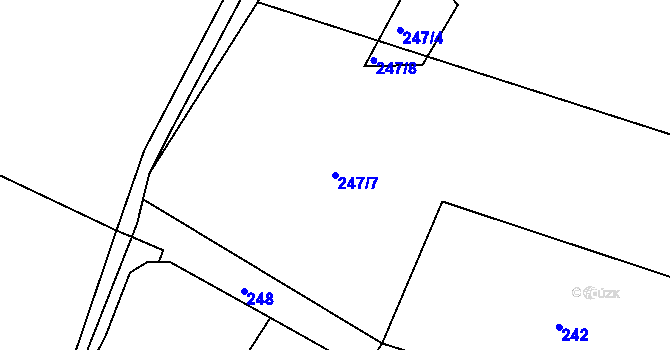 Parcela st. 247/7 v KÚ Řepice, Katastrální mapa