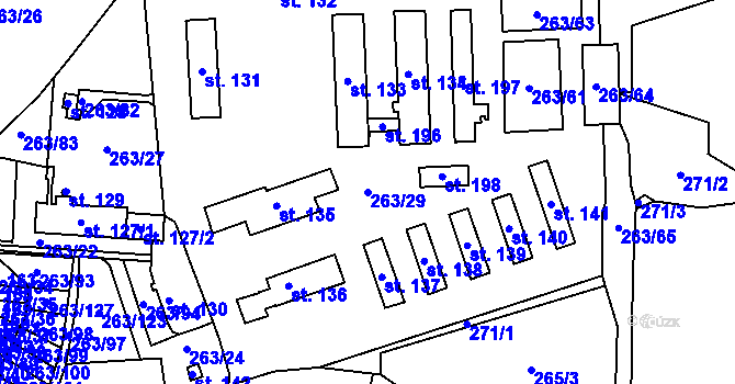 Parcela st. 263/29 v KÚ Rovná u Sokolova, Katastrální mapa