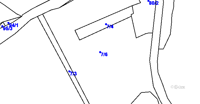 Parcela st. 7/6 v KÚ Milíře u Rovné, Katastrální mapa
