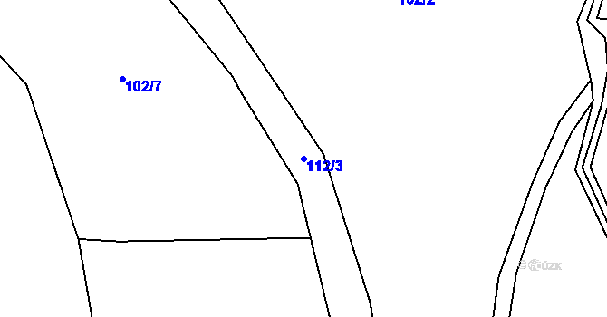 Parcela st. 112/3 v KÚ Divišov, Katastrální mapa