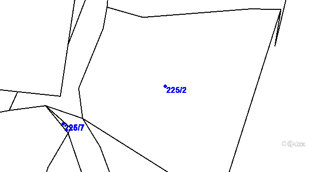 Parcela st. 225/2 v KÚ Divišov, Katastrální mapa