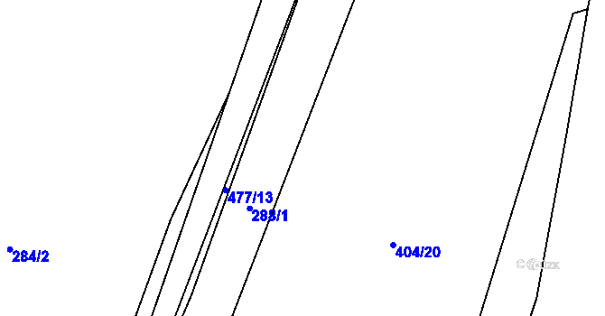 Parcela st. 404/2 v KÚ Divišov, Katastrální mapa