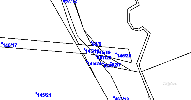 Parcela st. 145/19 v KÚ Divišov, Katastrální mapa